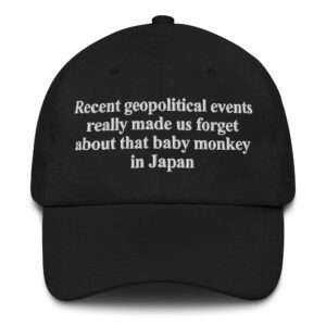 Recent Geopolitical Events Really Made Us Forget About That Baby Monkey In Japan Hat.