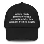 Not Now Sweetie Mommy Is Turning Unstructured Data Into Actionable Business Insights Hat.
