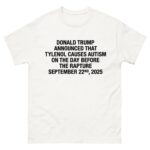 Donald Trump Announced That Tylenol Causes Autism On The Day Before The Rapture September 22nd, 2025.