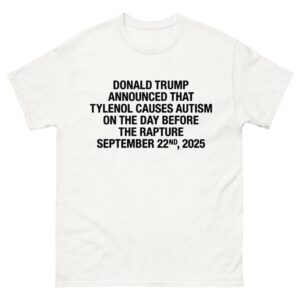 Donald Trump Announced That Tylenol Causes Autism On The Day Before The Rapture September 22nd, 2025.